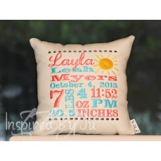 Sun - Birth Announcement Pillow